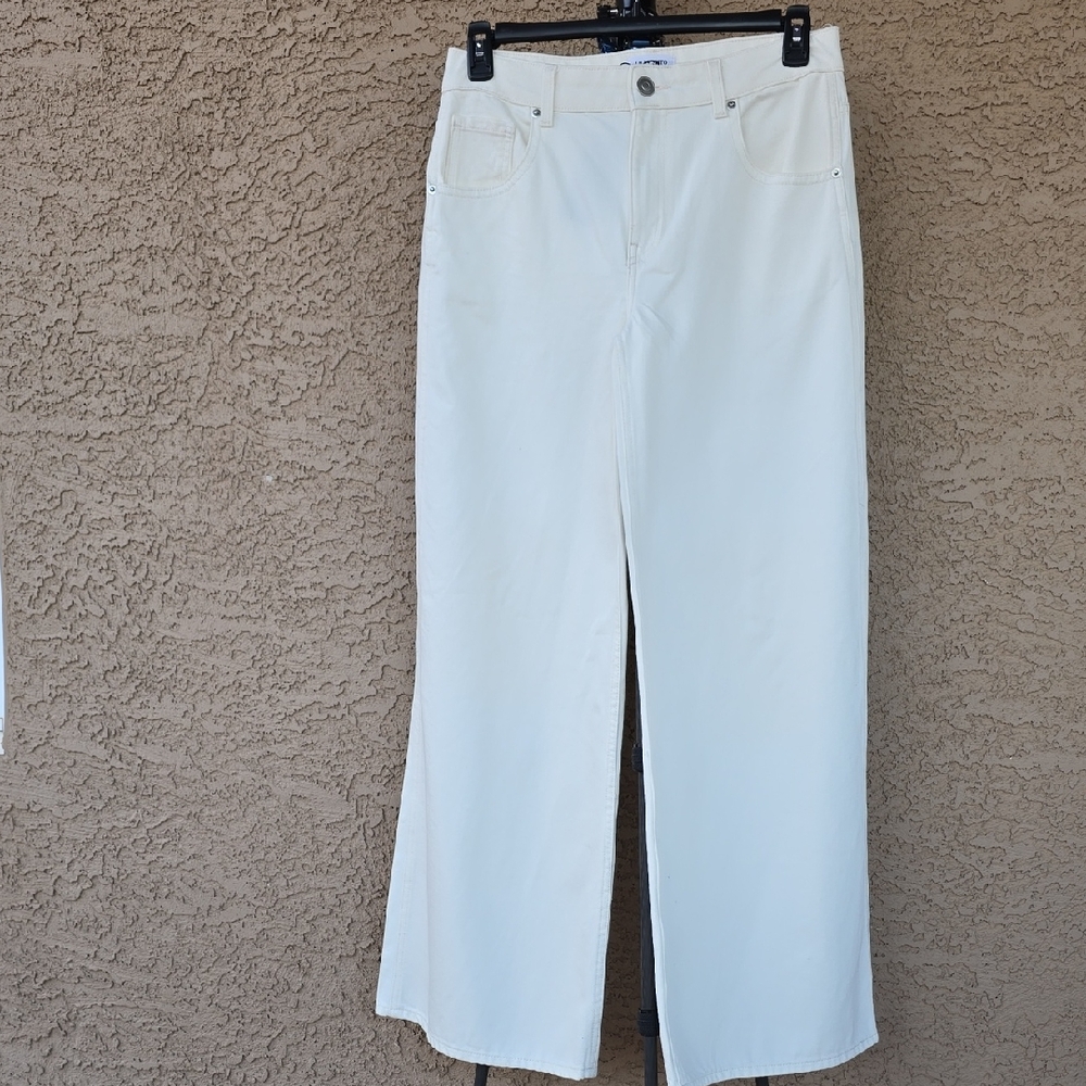 Gianni Bini  Women's Jeans Size 27 White Wide Leg Flare Ecru‎